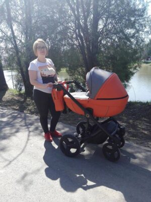 Krausman Passeggino 3 in 1 Nexxo Orange con Carrozzina, Parte sport e Seggiolino auto Design Made In Germany
