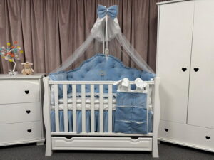 PEPPIbambini ROYAL Velvet Blue da letto per bambini 11 pezzi, 100% Cotone con Ricamo - immagine 9
