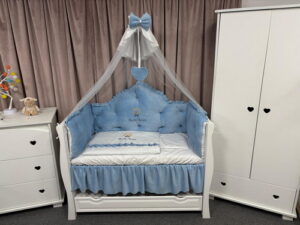PEPPIbambini ROYAL Velvet Blue Biancheria da letto per bambini 11 pezzi, 100% Cotone con Ricamo - immagine 10