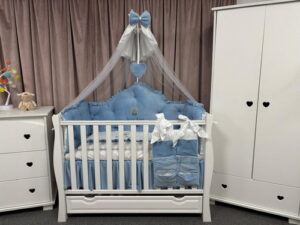 PEPPIbambini ROYAL Velvet Blue Biancheria da letto per bambini 11 pezzi, 100% Cotone con Ricamo - immagine 4