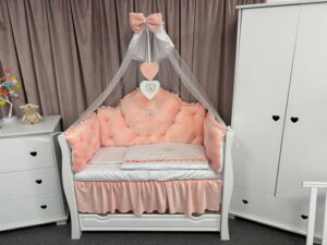 PEPPIbambini ROYAL Velvet Somon Biancheria da letto per bambini 11 pezzi, 100% Cotone con Ricamo