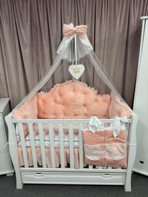 PEPPIbambini ROYAL Velvet Somon Biancheria da letto per bambini 11 pezzi, 100% Cotone con Ricamo