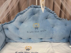 PEPPIbambini ROYAL Velvet Blue da letto per bambini 11 pezzi, 100% Cotone con Ricamo - immagine 4