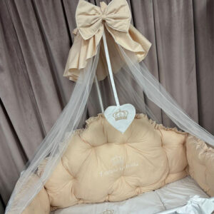 PEPPIbambini ROYAL White Beige Biancheria da letto per bambini 11 pezzi, 100% Cotone con Ricamo - immagine 6