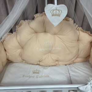 PEPPIbambini ROYAL White Beige Biancheria da letto per bambini 11 pezzi, 100% Cotone con Ricamo - immagine 4