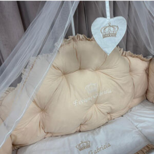 PEPPIbambini ROYAL White Beige Biancheria da letto per bambini 11 pezzi, 100% Cotone con Ricamo - immagine 3