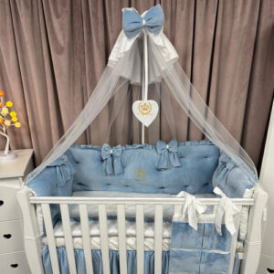PEPPIbambini ROYAL Blue Velvet Biancheria da letto per bambini 11 pezzi, 100% Cotone con Ricamo - immagine 6
