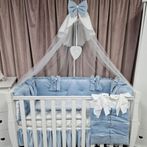 PEPPIbambini ROYAL Velvet Blue Biancheria da letto per bambini 11 pezzi, 100% Cotone con Ricamo - immagine 5
