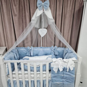 PEPPIbambini ROYAL Velvet Blue Biancheria da letto per bambini 11 pezzi, 100% Cotone con Ricamo - immagine 4