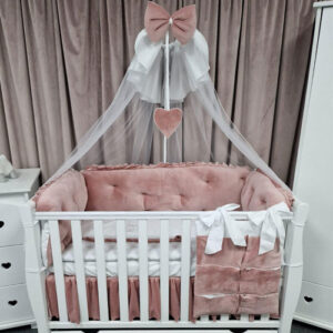 PEPPIbambini ROYAL Pink Velvet Biancheria da letto per bambini 11 pezzi, 100% Cotone con Ricamo - immagine 4