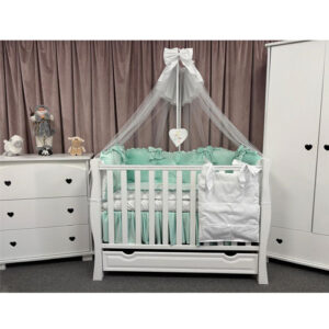 PEPPIbambini ROYAL Mint Velvet Biancheria da letto per bambini 11 pezzi, 100% Cotone con Ricamo
