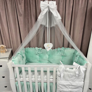PEPPIbambini ROYAL Mint Velvet Biancheria da letto per bambini 11 pezzi, 100% Cotone con Ricamo - immagine 6