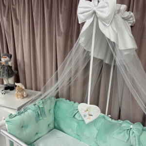 PEPPIbambini ROYAL Mint Velvet Biancheria da letto per bambini 11 pezzi, 100% Cotone con Ricamo - immagine 3