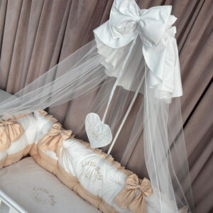 PEPPIbambini ROYAL White Beige Biancheria da letto per bambini 11 pezzi, 100% Cotone con Ricamo - immagine 4