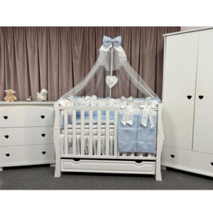 PEPPIbambini ROYAL White Blue Biancheria da letto per bambini 11 pezzi, 100% Cotone con Ricamo - immagine 7