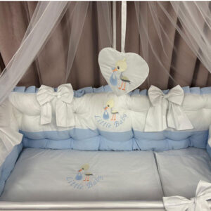 PEPPIbambini ROYAL White Blue Biancheria da letto per bambini 11 pezzi, 100% Cotone con Ricamo - immagine 3