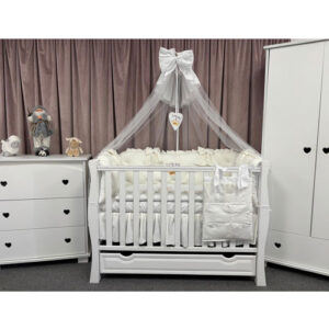 PEPPIbambini ROYAL White Velvet Biancheria da letto per bambini 11 pezzi, 100% Cotone con Ricamo - immagine 8