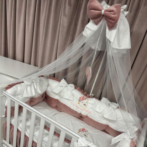 PEPPIbambini ROYAL White Pink Velvet Biancheria da letto per bambini 11 pezzi, 100% Cotone con Ricamo - immagine 5