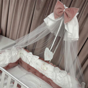 PEPPIbambini ROYAL White Pink Velvet Biancheria da letto per bambini 11 pezzi, 100% Cotone con Ricamo - immagine 2
