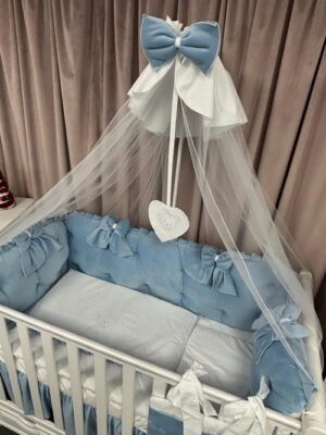 PEPPIbambini ROYAL Blue Velvet Biancheria da letto per bambini 11 pezzi, 100% Cotone con Ricamo - immagine 7