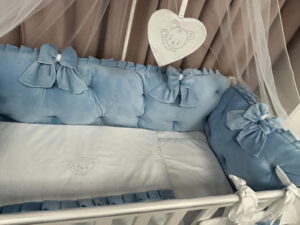 PEPPIbambini ROYAL Blue Velvet Biancheria da letto per bambini 11 pezzi, 100% Cotone con Ricamo - immagine 3