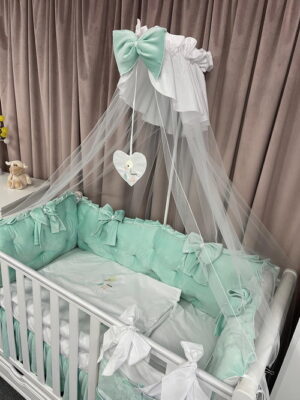 PEPPIbambini ROYAL Mint Velvet Biancheria da letto per bambini 11 pezzi, 100% Cotone con Ricamo - immagine 7