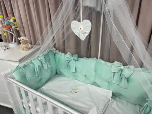 PEPPIbambini ROYAL Mint Velvet Biancheria da letto per bambini 11 pezzi, 100% Cotone con Ricamo - immagine 6