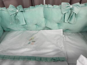 PEPPIbambini ROYAL Mint Velvet Biancheria da letto per bambini 11 pezzi, 100% Cotone con Ricamo - immagine 5