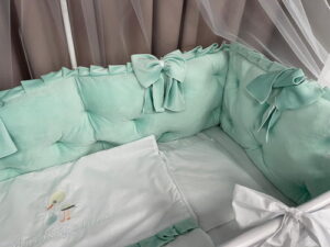 PEPPIbambini ROYAL Mint Velvet Biancheria da letto per bambini 11 pezzi, 100% Cotone con Ricamo - immagine 3