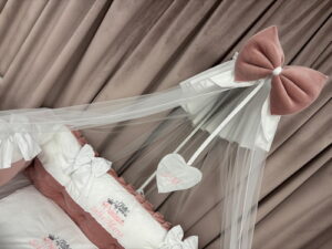 PEPPIbambini ROYAL White Pink Velvet Biancheria da letto per bambini 11 pezzi, 100% Cotone con Ricamo - immagine 7