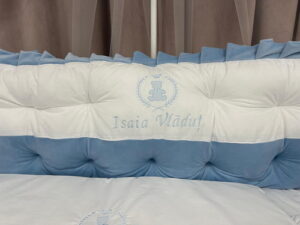 PEPPIbambini ROYAL White Blue Velvet Biancheria da letto per bambini 11 pezzi, 100% Cotone con Ricamo - immagine 5