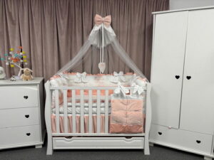 PEPPIbambini ROYAL White Somon Velvet Biancheria da letto per bambini 11 pezzi, 100% Cotone con Ricamo - immagine 7
