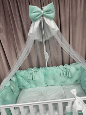 PEPPIbambini ROYAL Mint Velvet Biancheria da letto per bambini 11 pezzi, 100% Cotone con Ricamo - immagine 7
