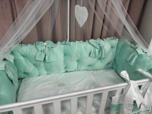 PEPPIbambini ROYAL Mint Velvet Biancheria da letto per bambini 11 pezzi, 100% Cotone con Ricamo - immagine 3