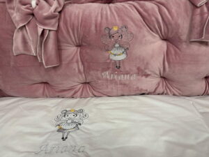 PEPPIbambini ROYAL Pink Velvet Biancheria da letto per bambini 11 pezzi, 100% Cotone con Ricamo - immagine 8