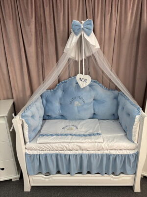 PEPPIbambini ROYAL Blue Velvet Biancheria da letto per bambini 11 pezzi, 100% Cotone con Ricamo - immagine 2
