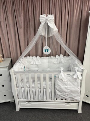 PEPPIbambini ROYAL White Velvet Biancheria da letto per bambini 11 pezzi, 100% Cotone con Ricamo - immagine 9