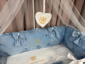 PEPPIbambini ROYAL Blue Velvet Biancheria da letto per bambini 11 pezzi, 100% Cotone con Ricamo - immagine 5