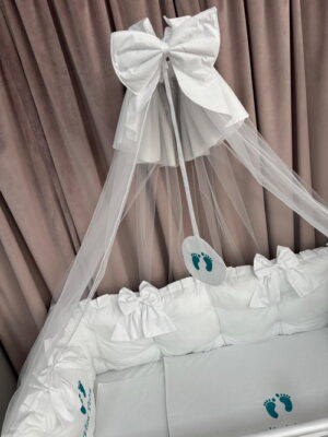 PEPPIbambini ROYAL White Velvet Biancheria da letto per bambini 11 pezzi, 100% Cotone con Ricamo - immagine 8