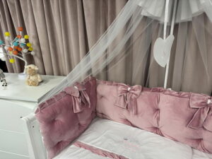PEPPIbambini ROYAL Pink Velvet Biancheria da letto per bambini 11 pezzi, 100% Cotone con Ricamo - immagine 4