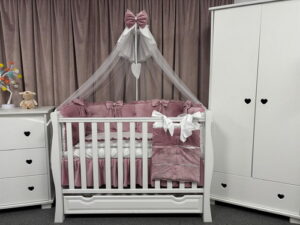 PEPPIbambini ROYAL Pink Velvet Biancheria da letto per bambini 11 pezzi, 100% Cotone con Ricamo - immagine 2