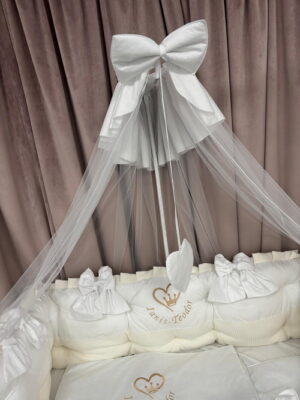 PEPPIbambini ROYAL White Velvet Biancheria da letto per bambini 11 pezzi, 100% Cotone con Ricamo - immagine 7