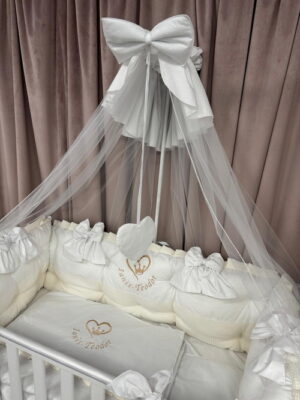 PEPPIbambini ROYAL White Velvet Biancheria da letto per bambini 11 pezzi, 100% Cotone con Ricamo - immagine 6
