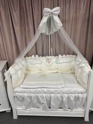 PEPPIbambini ROYAL White Velvet Biancheria da letto per bambini 11 pezzi, 100% Cotone con Ricamo - immagine 3