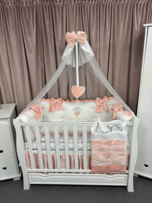 PEPPIbambini ROYAL White Somon Velvet Biancheria da letto per bambini 11 pezzi, 100% Cotone con Ricamo - immagine 3