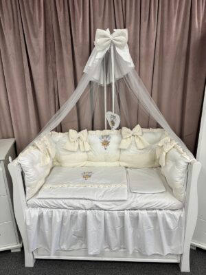 PEPPIbambini ROYAL White Velvet Biancheria da letto per bambini 11 pezzi, 100% Cotone con Ricamo - immagine 8