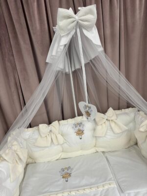 PEPPIbambini ROYAL White Velvet Biancheria da letto per bambini 11 pezzi, 100% Cotone con Ricamo - immagine 7