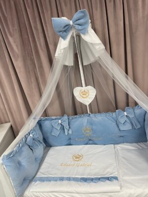 PEPPIbambini ROYAL Blue Velvet Biancheria da letto per bambini 11 pezzi, 100% Cotone con Ricamo - immagine 9