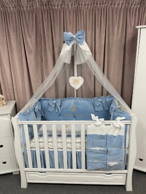 PEPPIbambini ROYAL Blue Velvet Biancheria da letto per bambini 11 pezzi, 100% Cotone con Ricamo - immagine 4