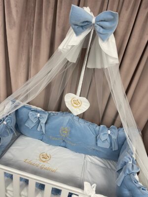 PEPPIbambini ROYAL Blue Velvet Biancheria da letto per bambini 11 pezzi, 100% Cotone con Ricamo - immagine 3
